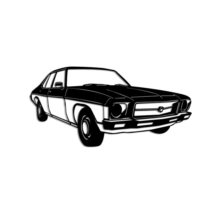Wallity Vintage Sedan Holden Kingswood Escultura de Pared Negra